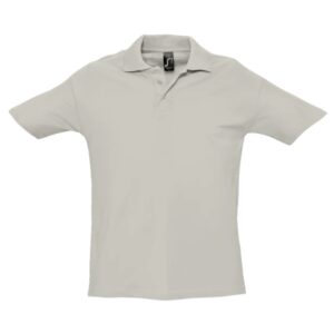 Polo premium unisex de algodón piqué color ash